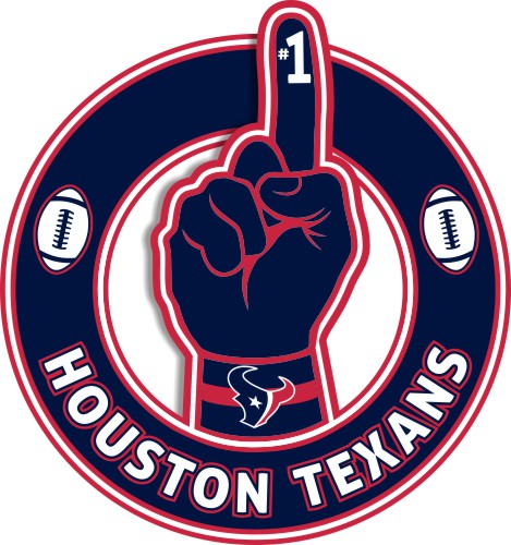 Number One Hand Houston Texans logo iron on paper